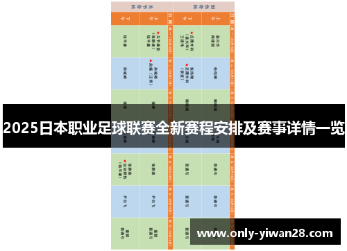 2025日本职业足球联赛全新赛程安排及赛事详情一览